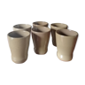 6 enamelled sandstone glasses