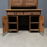 Antique painted pine desk or secretaire with wall unit from Germany late 1800s.
