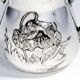 Sucrier Art Nouveau, en laiton argenté, Pologne, années 1920
