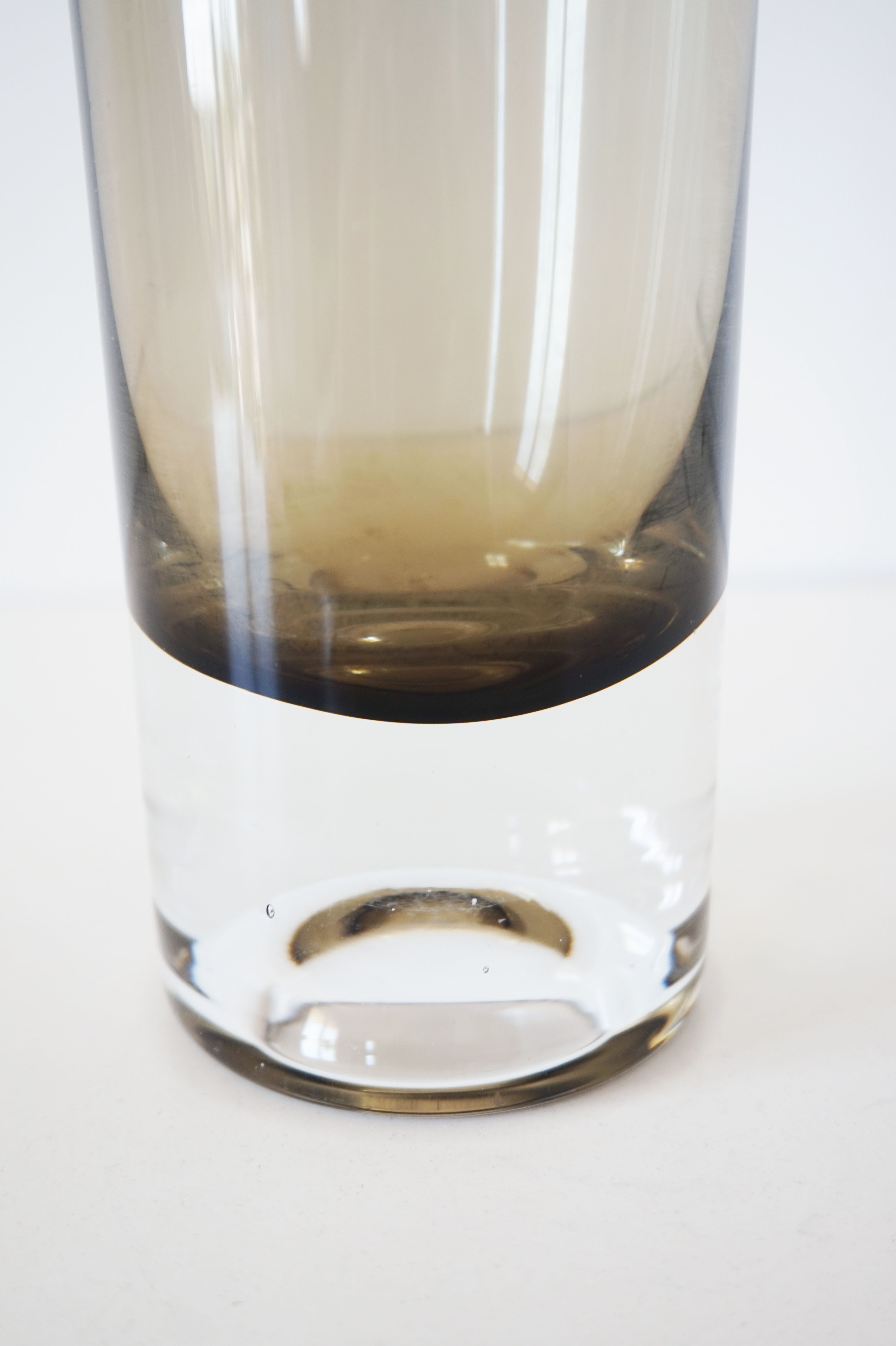 1960 Smoked Glass Roll Vase