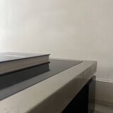 Black & brushed chrome coffee table in the style of Willy Rizzo, design 1970