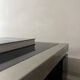 Table basse noire & chrome brossé dans le gout de Willy Rizzo, design 1970
