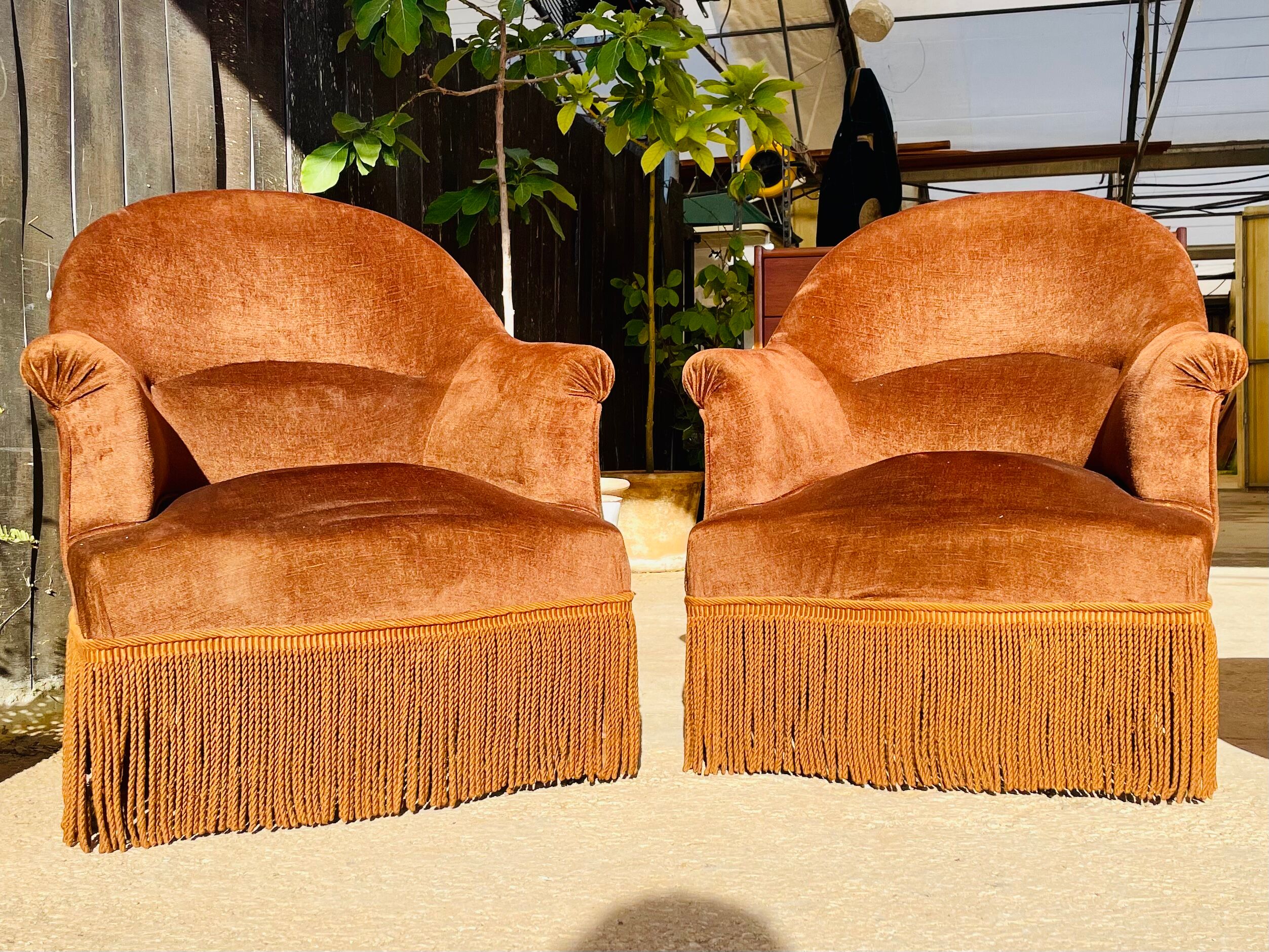 Pair of toad armchairs