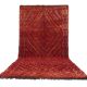 Red Vintage Moroccan Rug 193 x 400 cm - Berber Wool Rug - Handmade Rug Boho