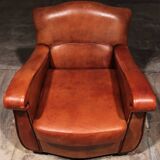 Sheep leather armchair Dutch design handmade 1970 - Brand name Joris