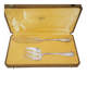 Christofle Rubans model Bell service fish cutlery set, silver-plated, 2 pieces.