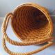 Hanging pot made of rattan and rope 1960