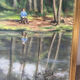 Fishermen at Brochard Pond, signed M. Louis, 1981