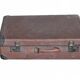 Valise vintage marron et noire en cuir et métal - années 1930-1940 République tchèque