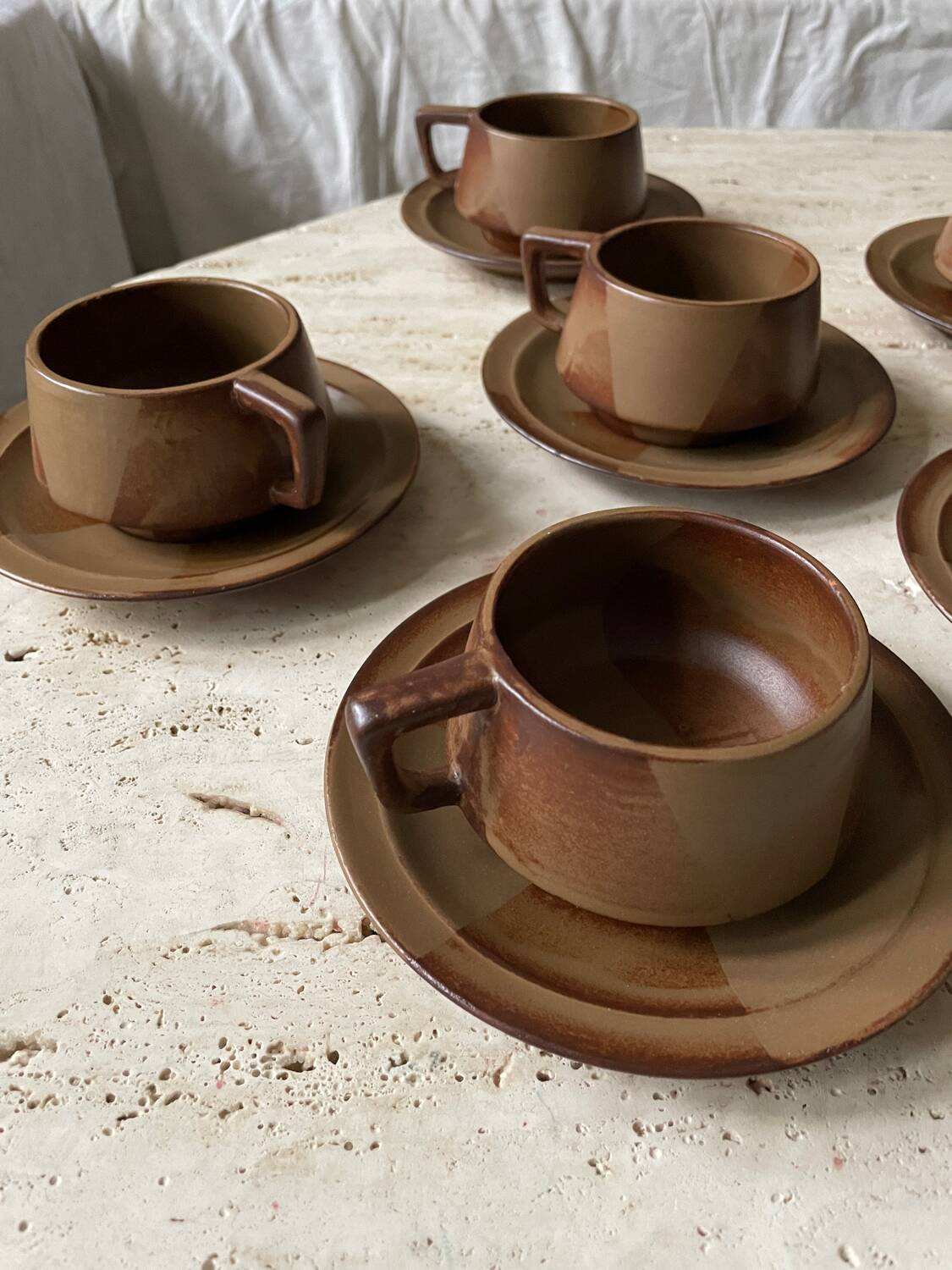 Japanese-style stoneware tea or coffee service