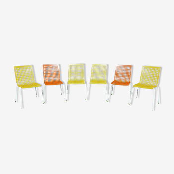 Set of 6 Chairs Grosfillex year 70