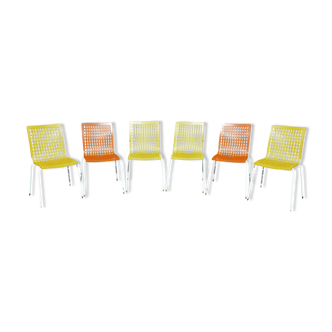 Set of 6 Chairs Grosfillex year 70