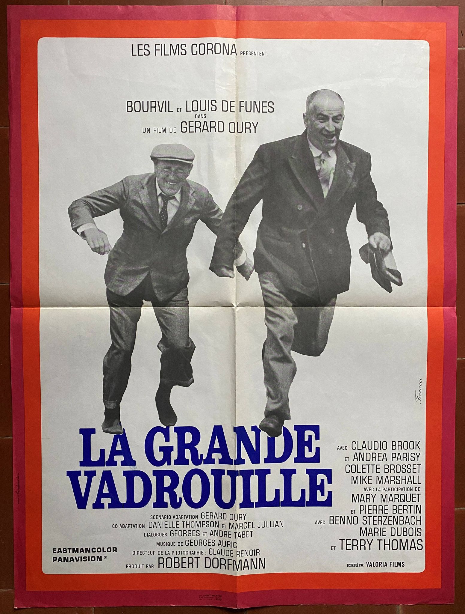Original cinema poster "La Grande Vadrouille" Louis de Funes, Bourvil 60x80cm 1966