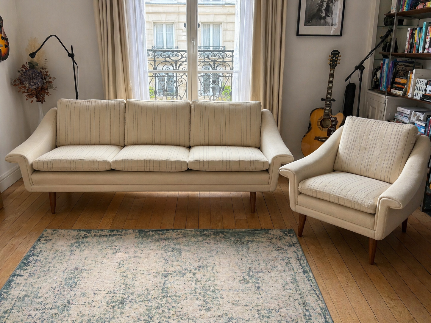Vintage Danish teak sofa and armchair – 1960s