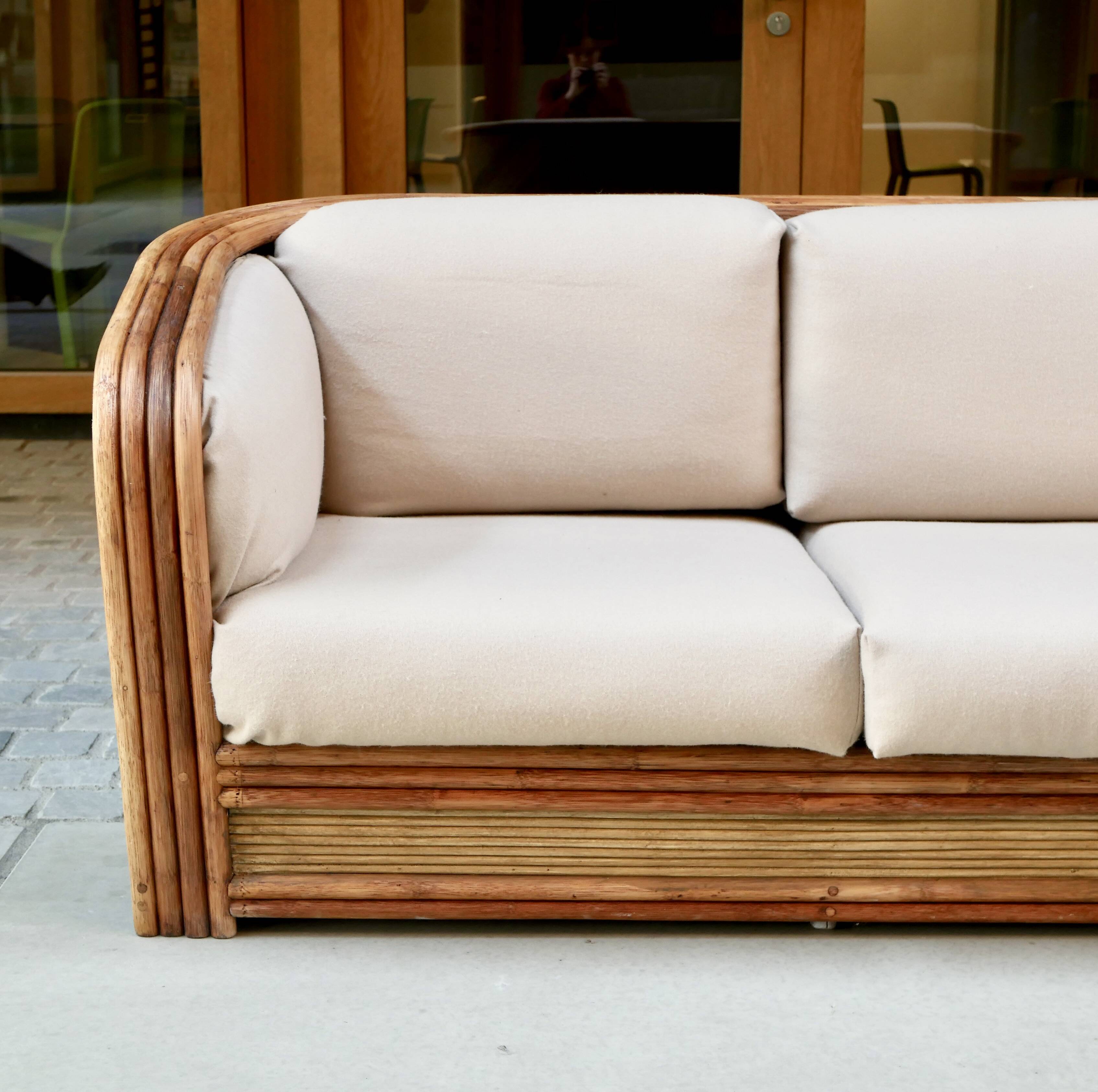 Maugrion rattan sofa for Roche Bobois, 1980s
