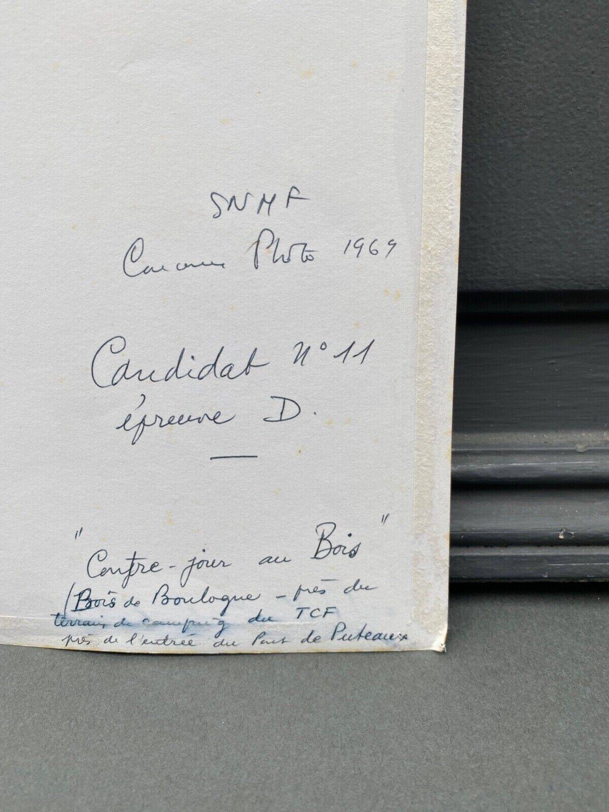 Silver gelatin photograph by Bernard Darot, backlit in the Bois de Boulogne, SNMF