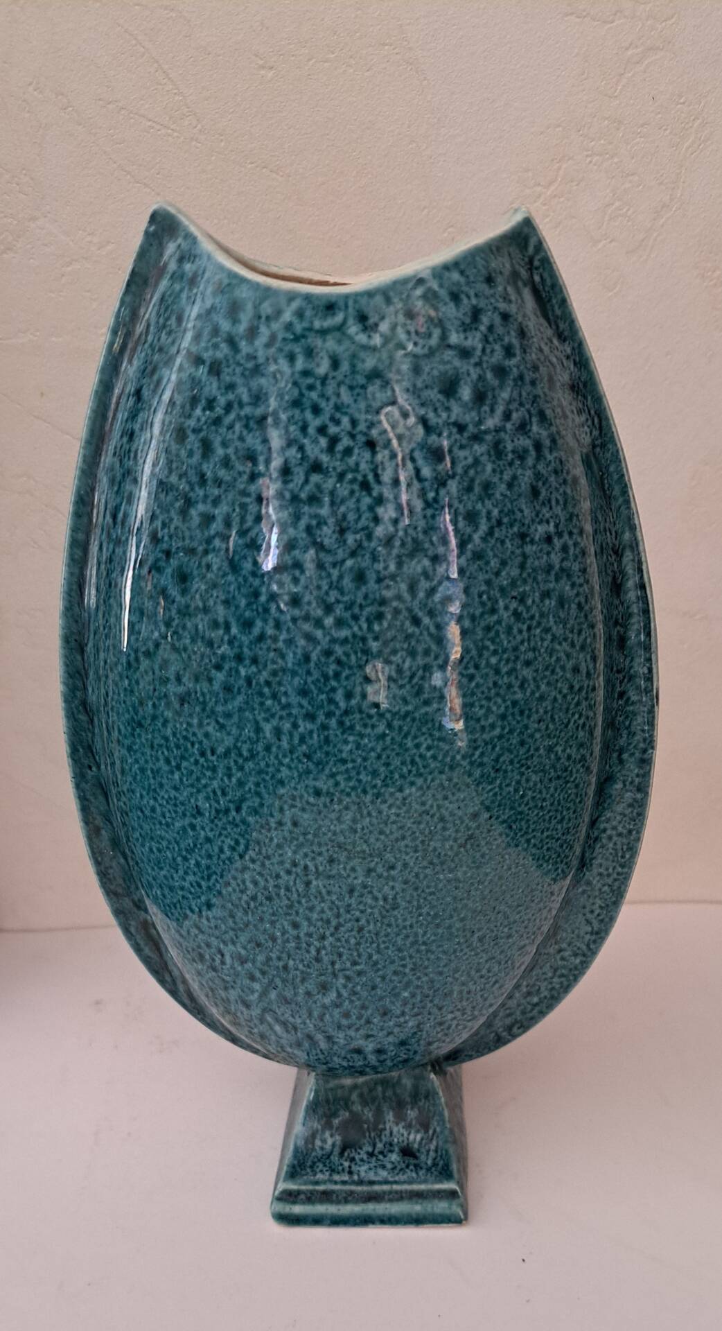 Turquoise vase signed Delmotte