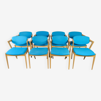 Ensemble de huit chaises de salle à manger modèle 42 par Kai Kristiansen