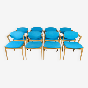 Set Of Eight Dining Room Chairs Model 42 By Kai Kristiansen