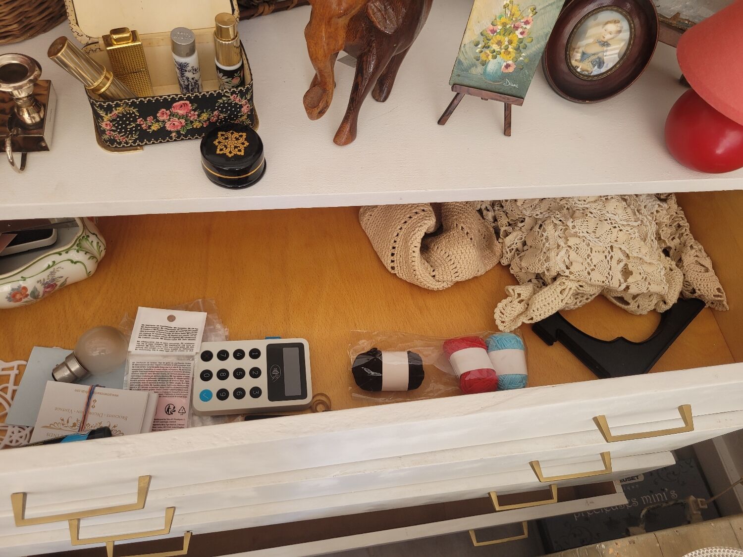 Vintage chest of drawers compass feet