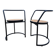 Set 2 tub chair Italian design black tubular metal frame - cane seat