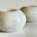 White marble tealight holders from the 70s
