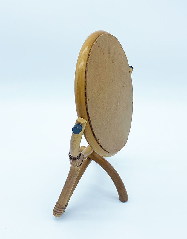 Rattan mirror on foot