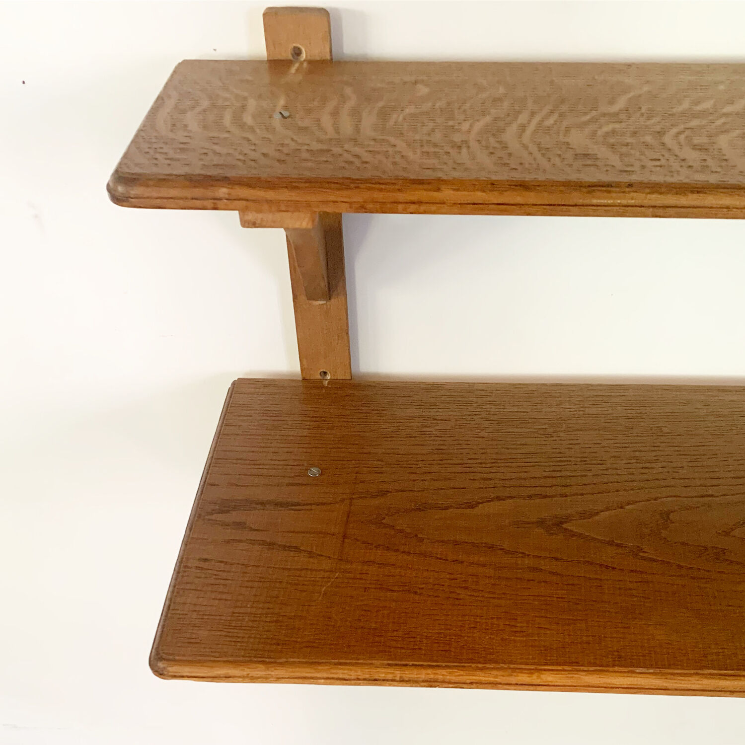 Double vintage wooden shelf