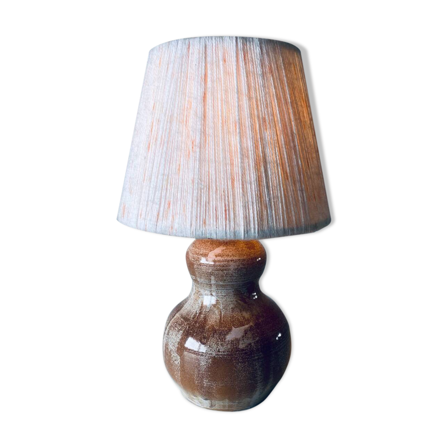 Vintage ceramic lamp signed