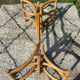 1970s rattan and glass coffee table