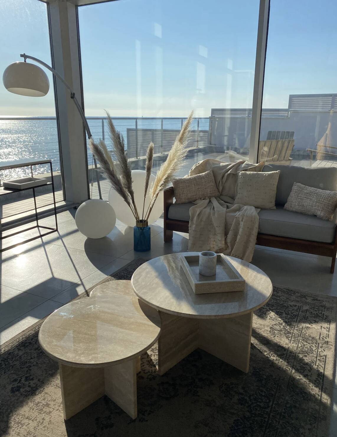 Trio de table basse Gigognes x 100% Travertin Romain