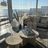 Trio of Nesting Coffee Tables x 100% Roman Travertine