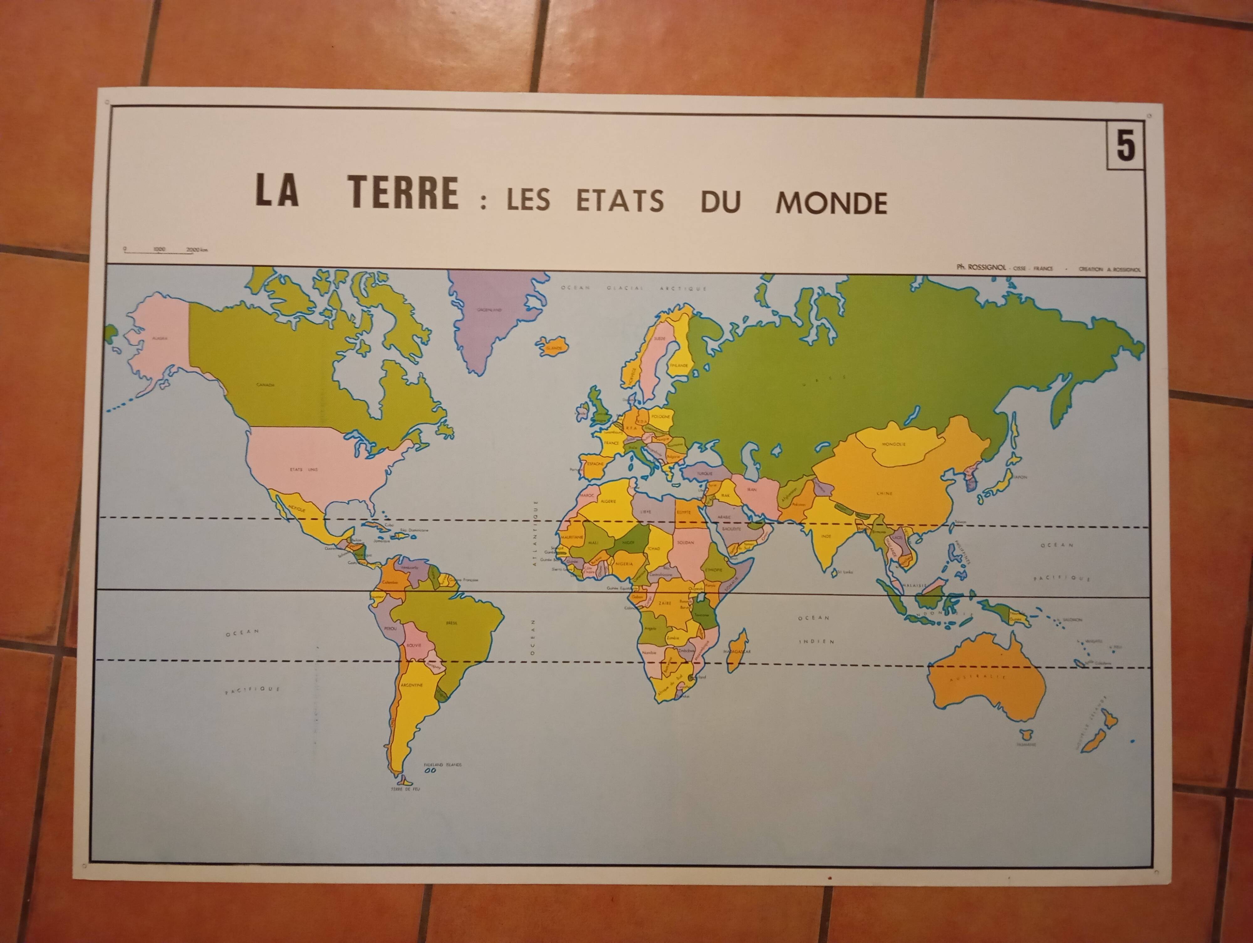 School map: the earth: the states of the world n°5 / europe physical map n°6