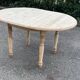 Renovated oval extendable round table in raw wood 115-160cm