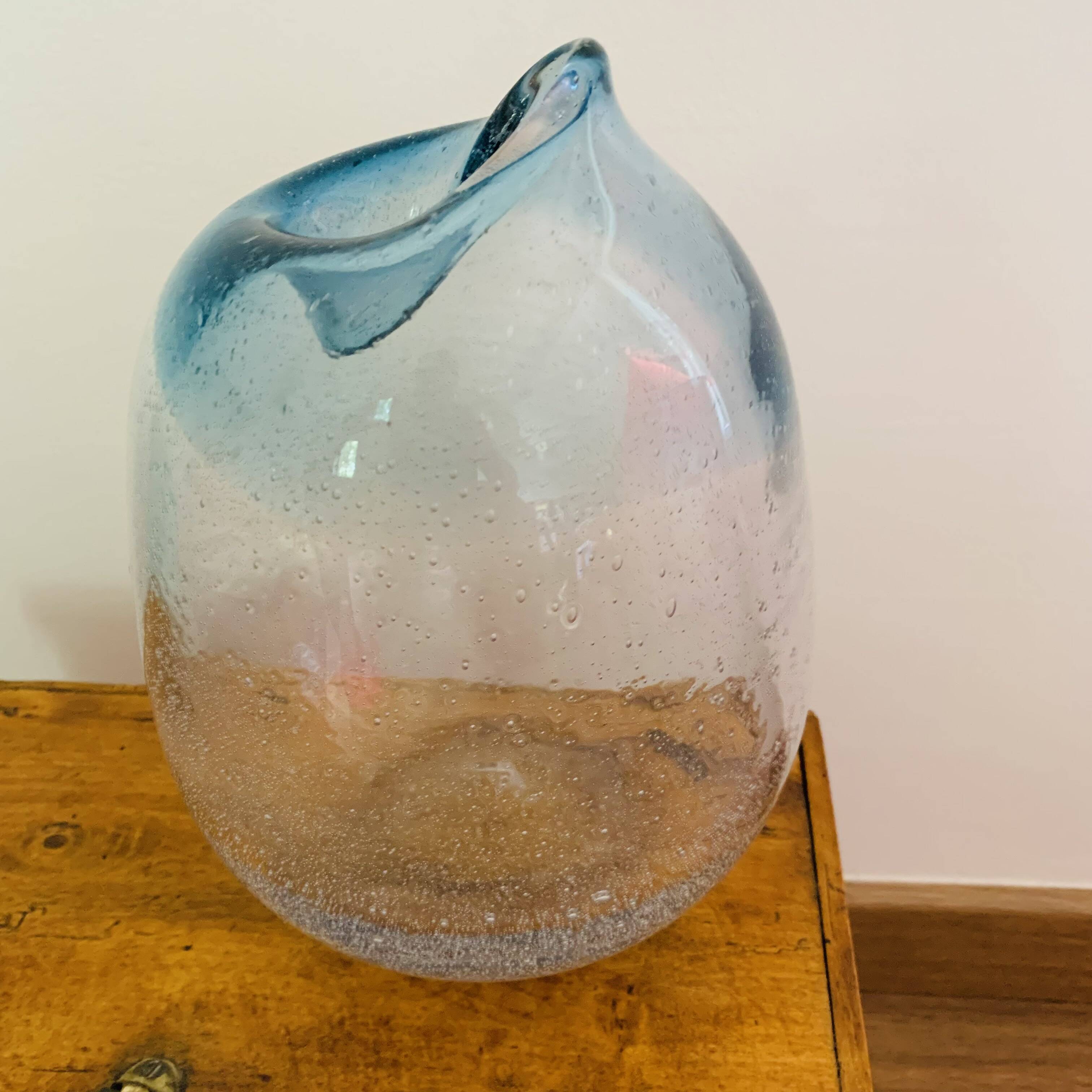 Bubble glass vase