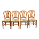 4 country-style Louis Philippe medallion chairs with rush seats from the 1970s.