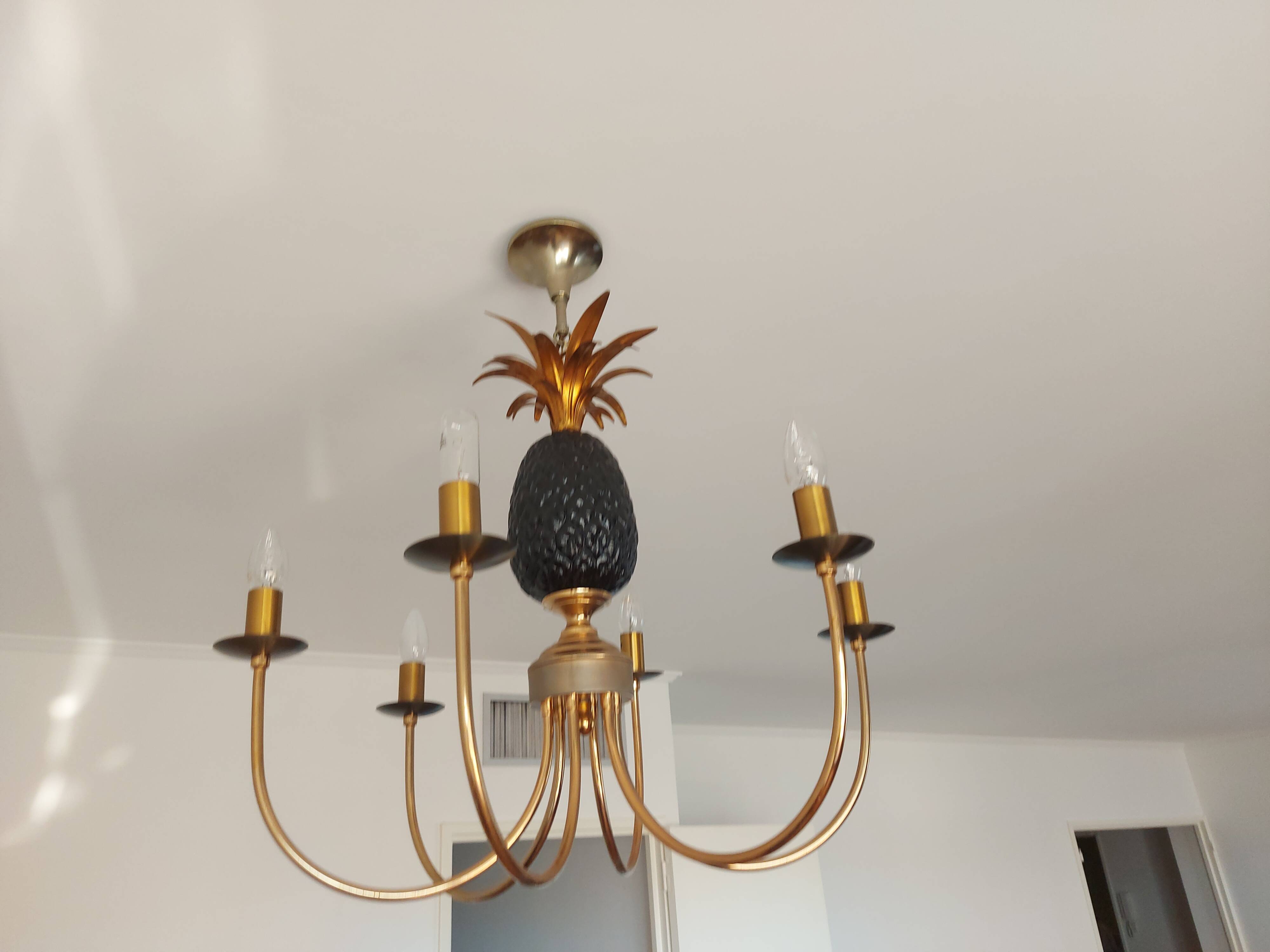 Pineapple chandelier from the 70'S in brass