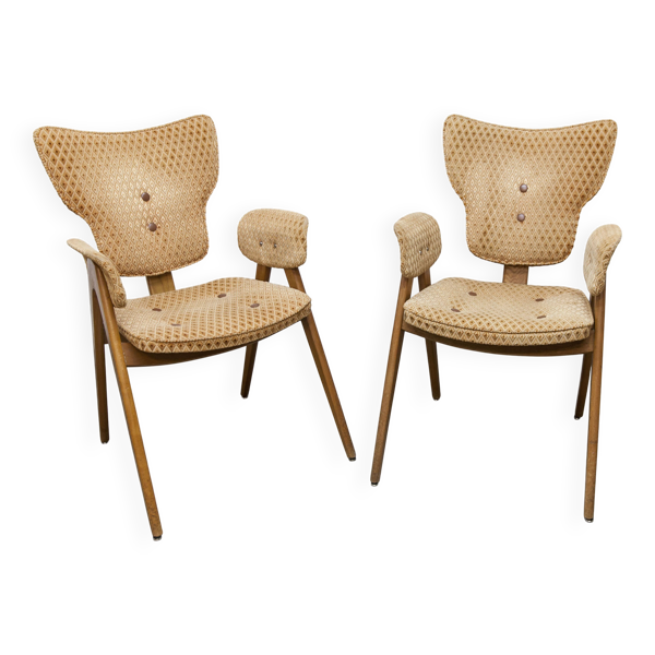 Paire de fauteuils Lounge Roger Landault , édition ABC, 1950 — Beyit