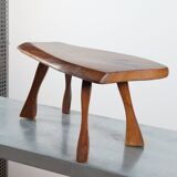 Vintage wooden brutalist milk stool