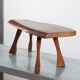 Vintage wooden milk stool in brutalist style