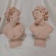 Bacchus and Bacchante, two terracotta busts, after Clodion