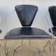 4 Linda armchairs by Arrben in black leather and chrome steel, 1980