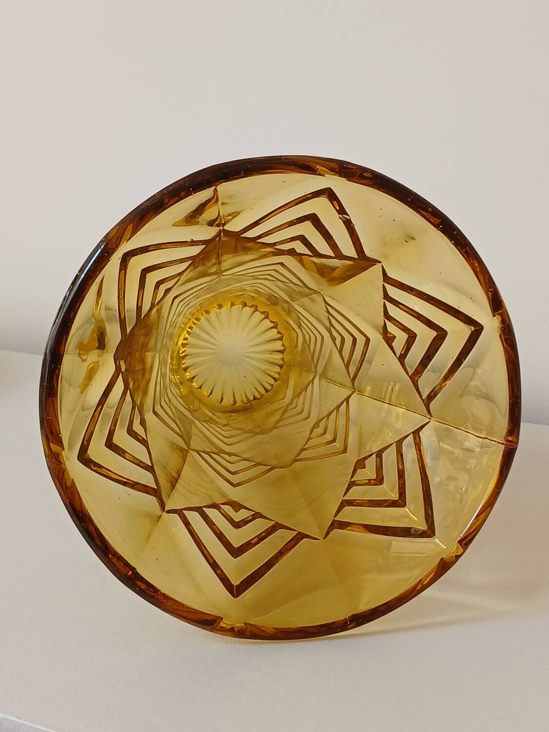 Amber yellow glass vase