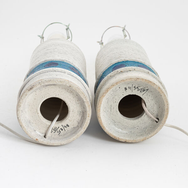 Paire de pied de lampes en céramique, Bitossi, Italie