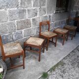 Set of 3 chairs and 2 Scandinavian stools
