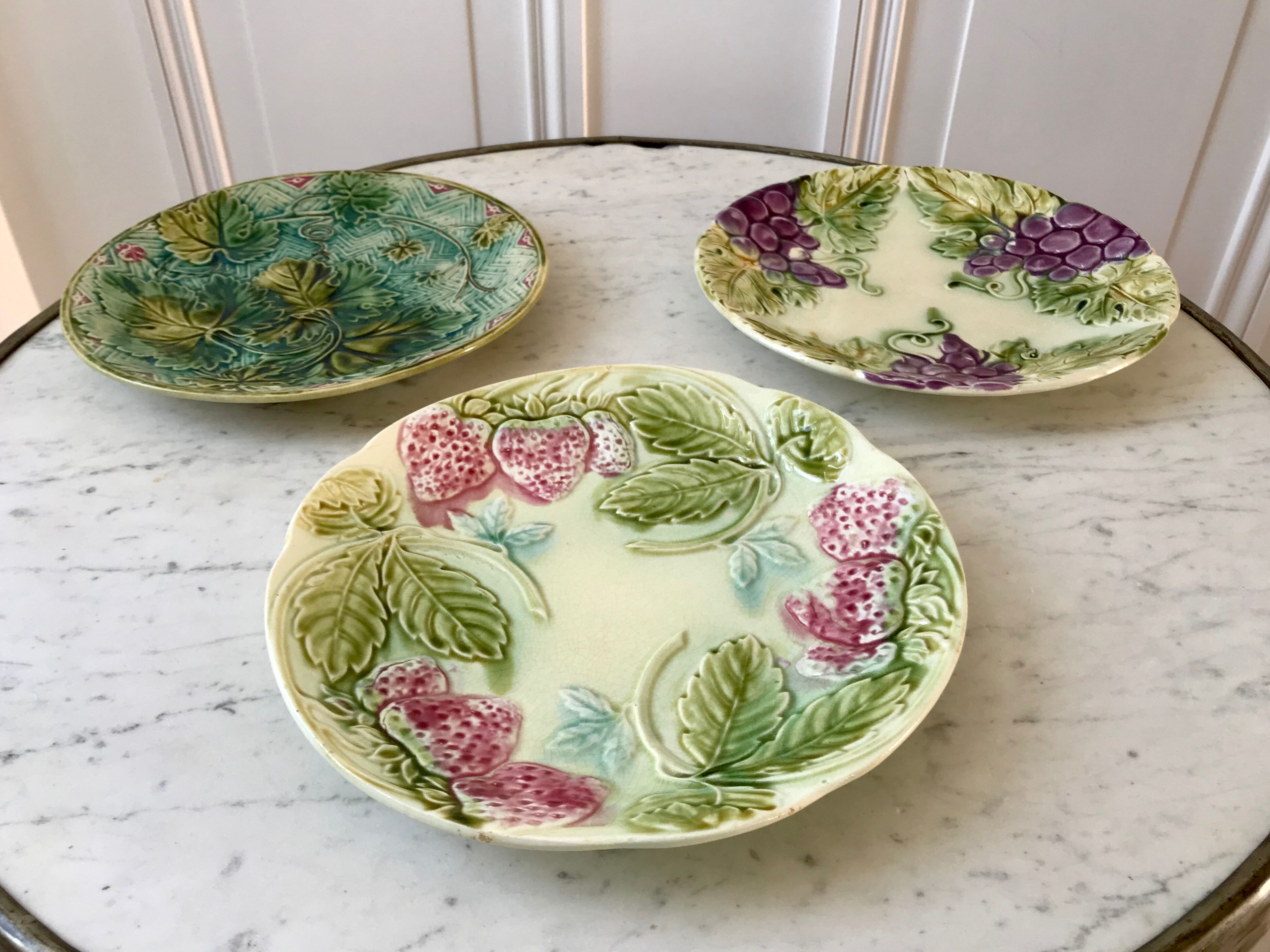 Trio of plates in old slurry late nineteenth century