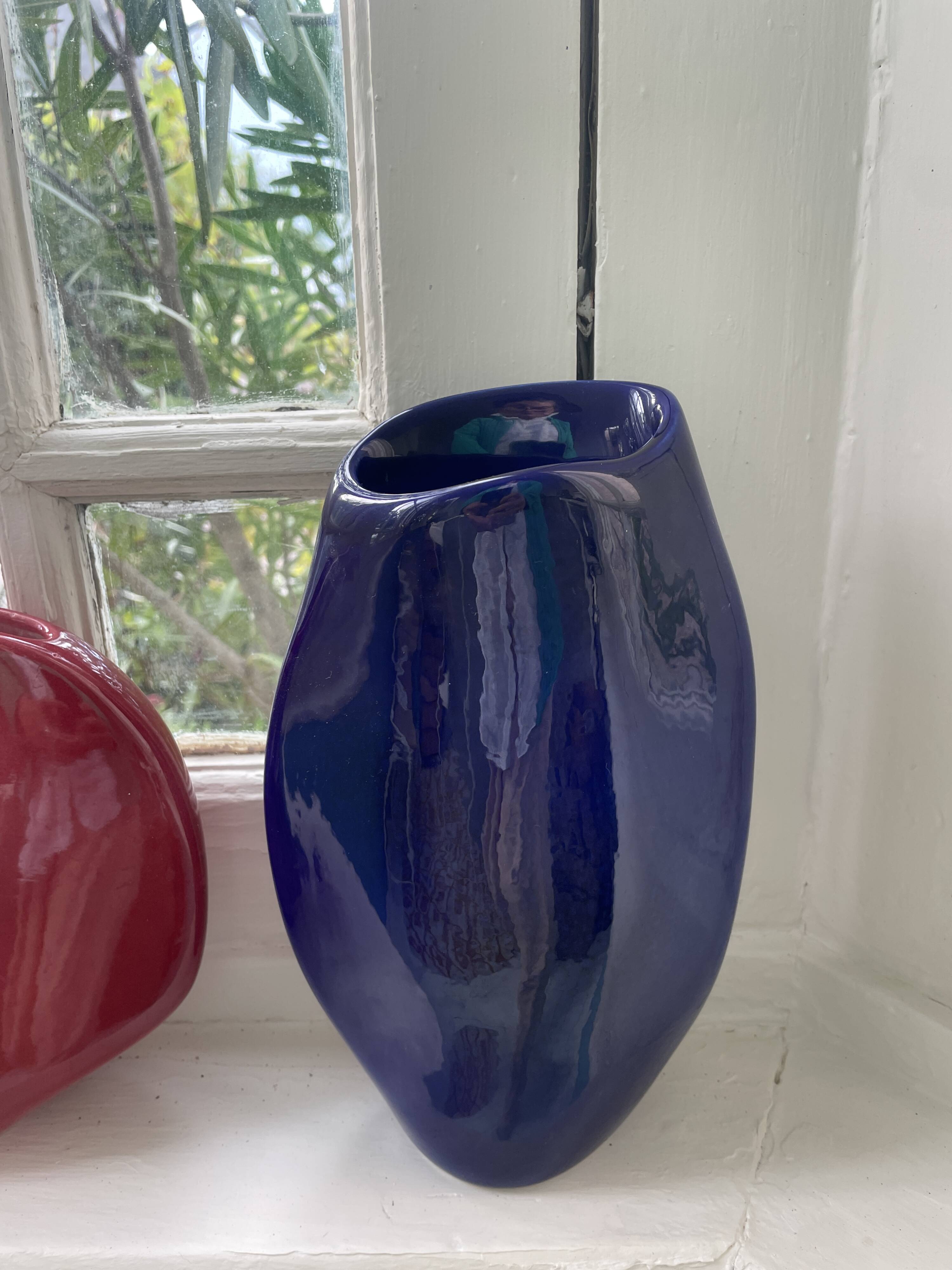 Max Idlas midnight blue ceramic vase