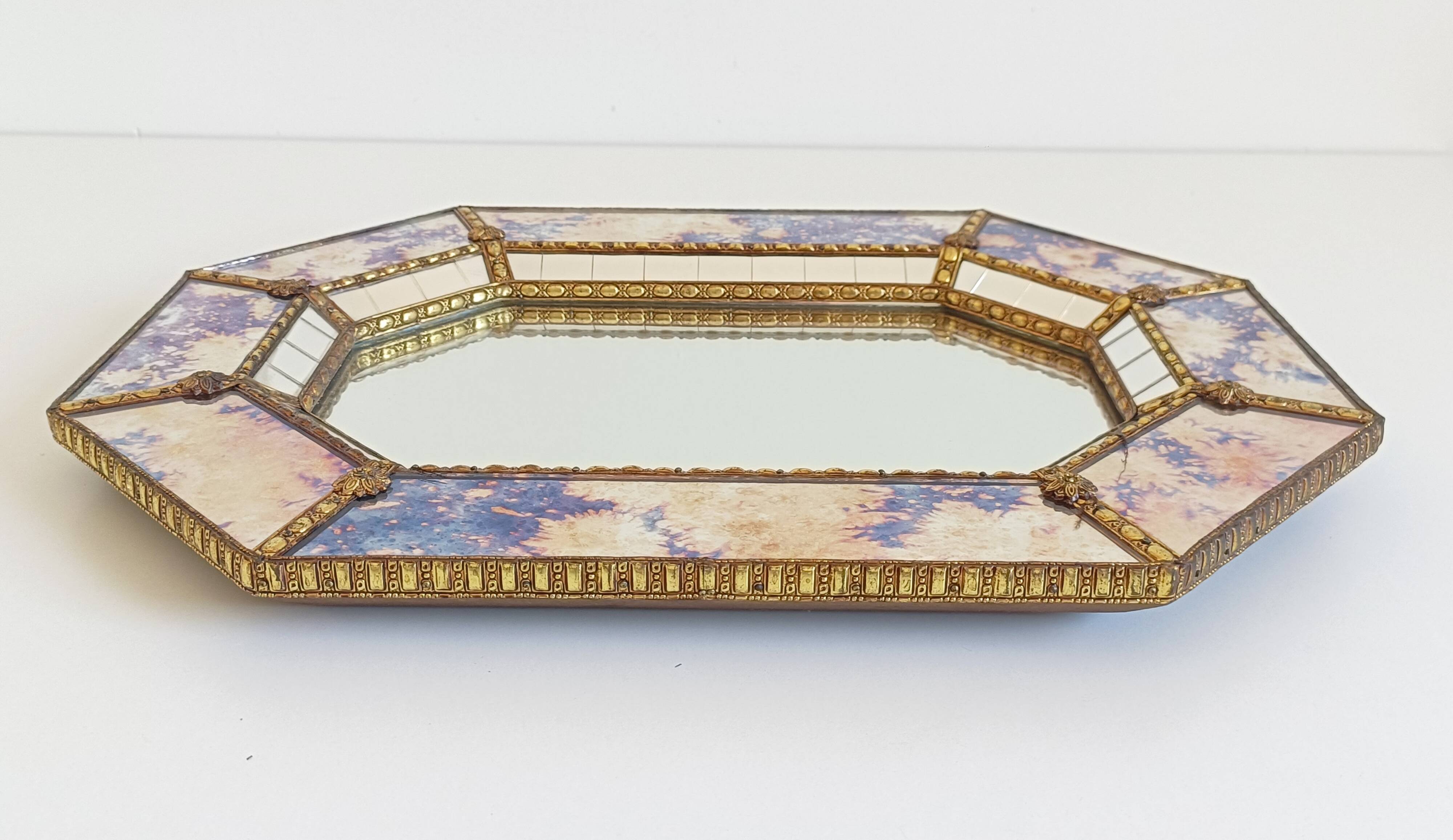 Venetian Modern Octagonal Wall Mirror, Handcrafted in Spain, Dated 1989