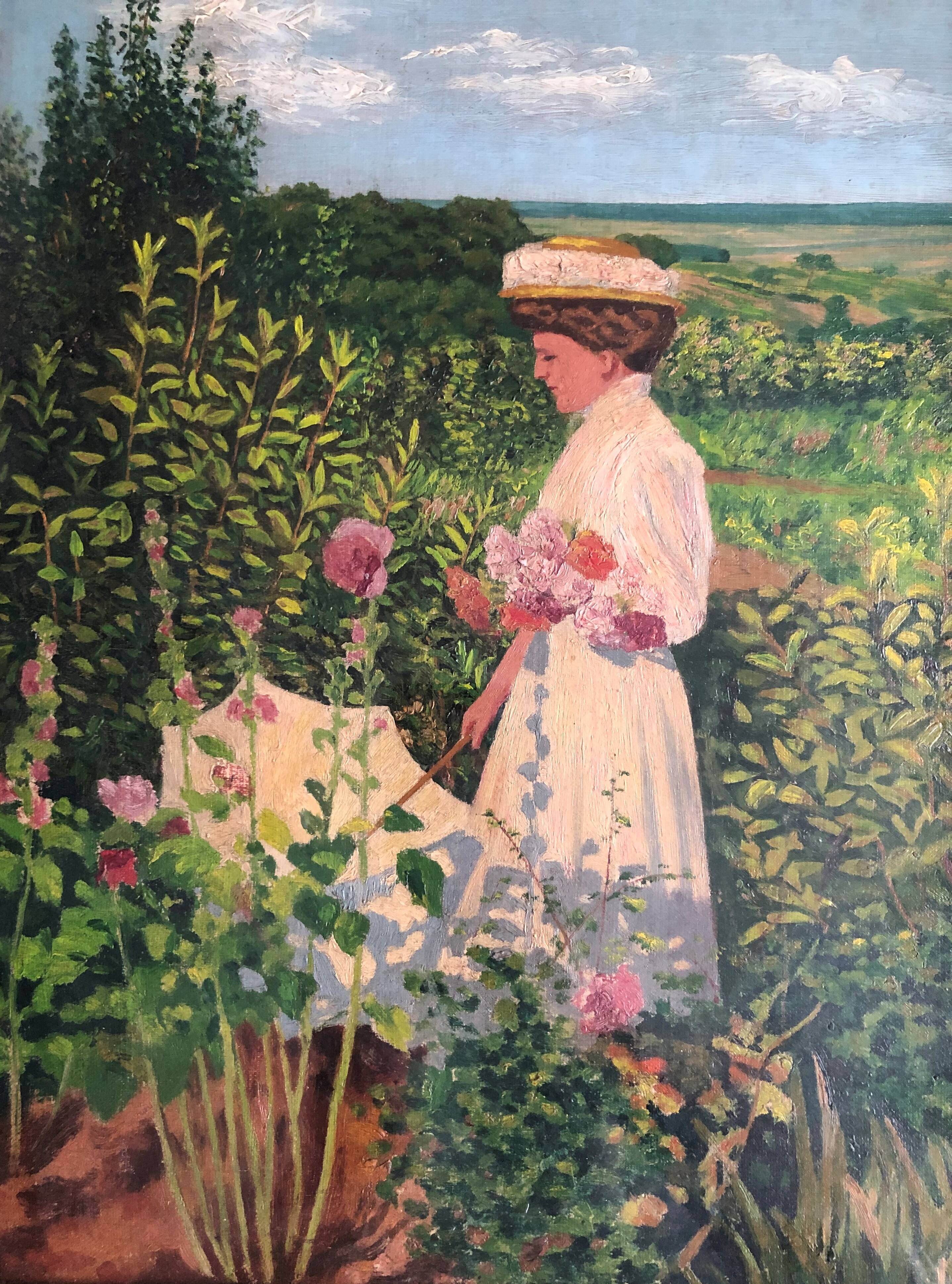 Painting: Oil on canvas - The Lady with the Umbrella