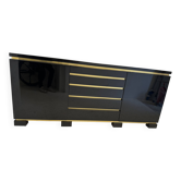 Black lacquered and brass sideboard, 1970s